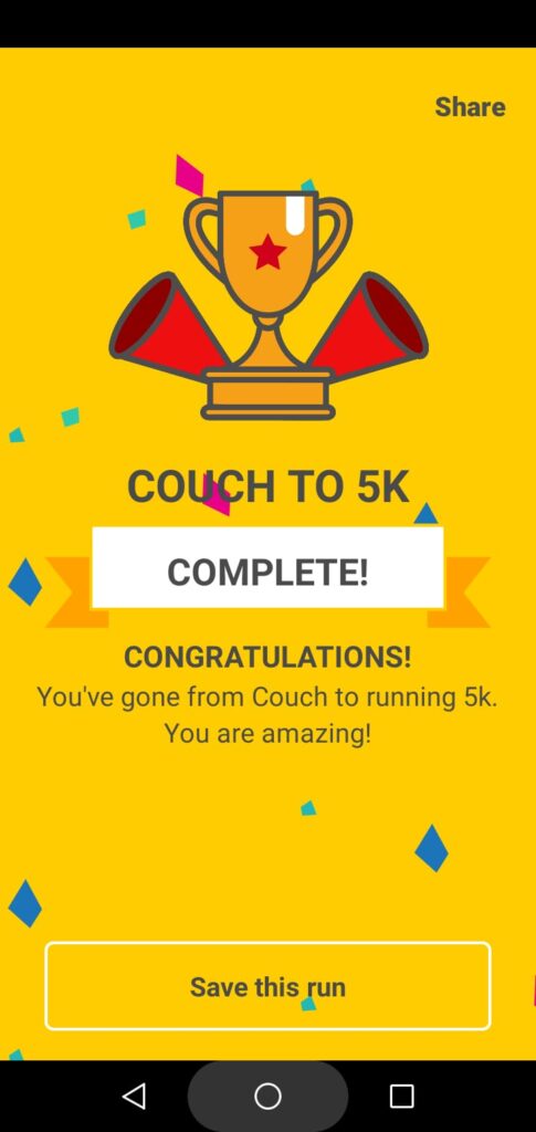 Couch To 5k Complete award banner